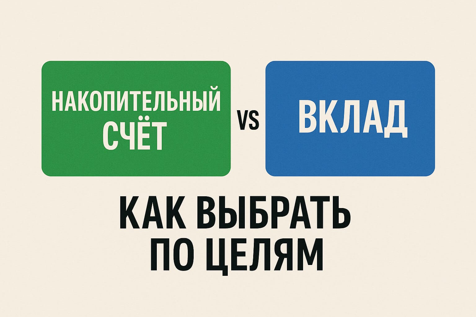 Накопительный счёт vs вклад: как выбрать по целям (без процентов)