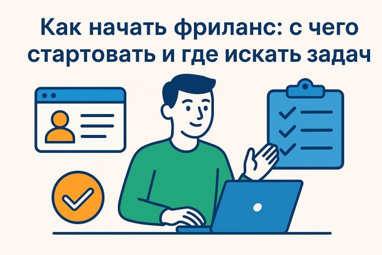 Как начать фриланс: пошаговый план, где искать заказы, как собрать портфолио и работать с клиентами. Советы для новичков.